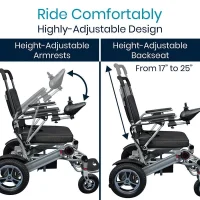 Vive Health Folding Lightweight Long Range Power Wheelchair
